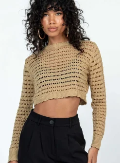 Princess Polly Terra Knit Sweater  Beige New