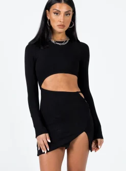 Princess Polly Thalia Mini Dress  Black Flash Sale