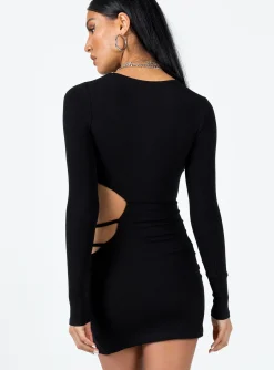 Princess Polly Thalia Mini Dress  Black Flash Sale