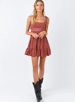 Princess Polly The Bonnie Mini Dress Maroon Best