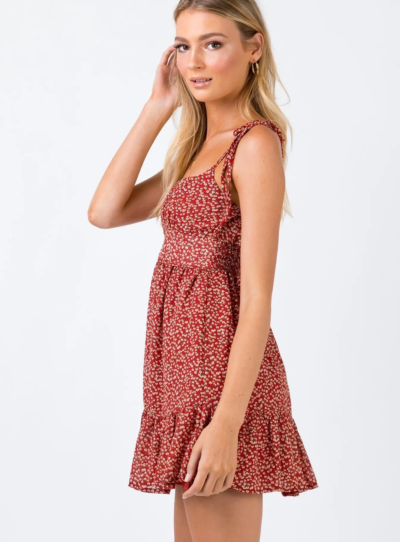Princess Polly The Bonnie Mini Dress Maroon Best