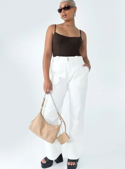 Princess Polly The Burton Pants  White Cheap