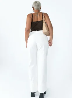 Princess Polly The Burton Pants  White Cheap