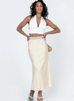 Princess Polly The Charmaine Maxi Skirt  Cream Shop