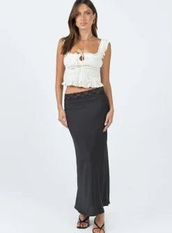 Princess Polly The Charmaine Maxi Skirt  Black Hot