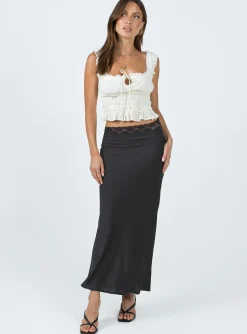 Princess Polly The Charmaine Maxi Skirt  Black Hot
