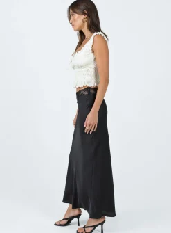 Princess Polly The Charmaine Maxi Skirt  Black Hot