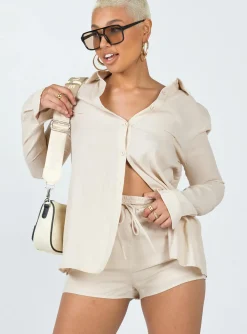 Princess Polly The Chloe Set  Beige Clearance