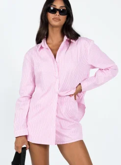 Princess Polly The Chloe Set  Pink Stripe Flash Sale