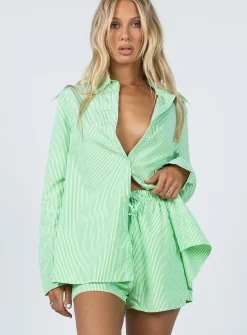 Princess Polly The Chloe Set Green Green Stripe Cheap