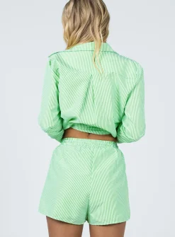 Princess Polly The Chloe Set Green Green Stripe Cheap