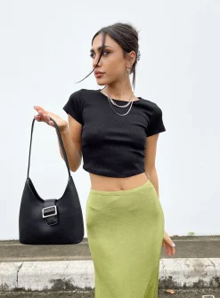 Princess Polly The Classic Cropped Tee  Black Cheap