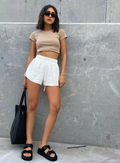 Princess Polly The Classic Cropped Tee  Beige Sale