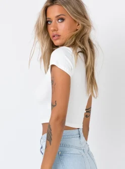 Princess Polly The Classic Cropped Tee  White Cheap