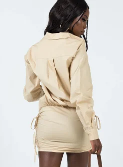 Princess Polly The Cult Mini Dress Camel Beige Fashion