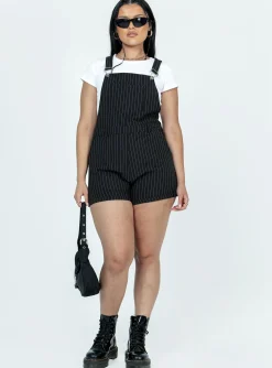 Princess Polly The Glades Overallspinstripe Black Hot