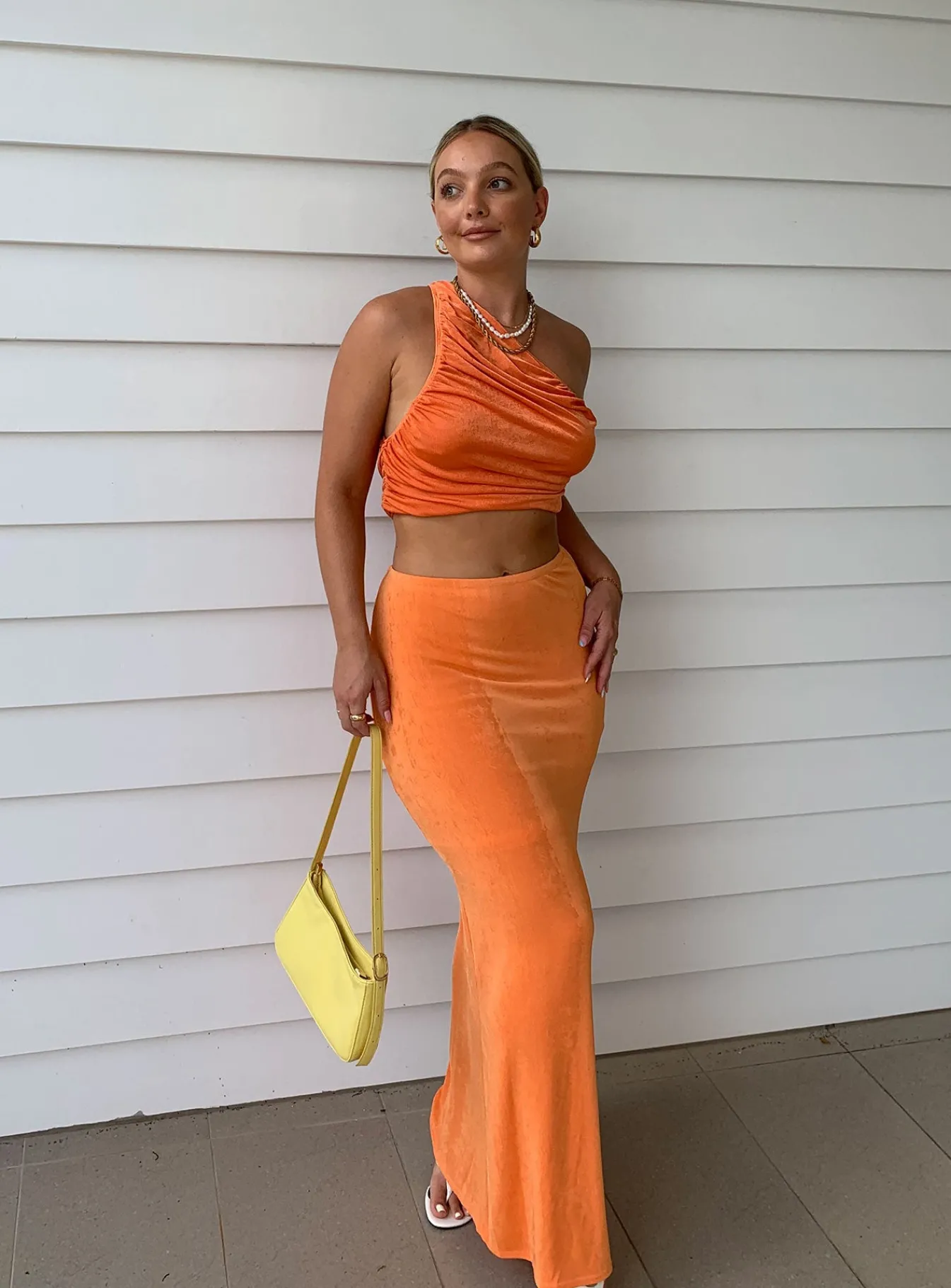 Princess Polly The Goddess Crop Orange Shop