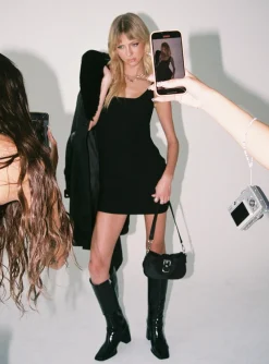 Princess Polly The Gracie Knit Mini Dress  Black Best