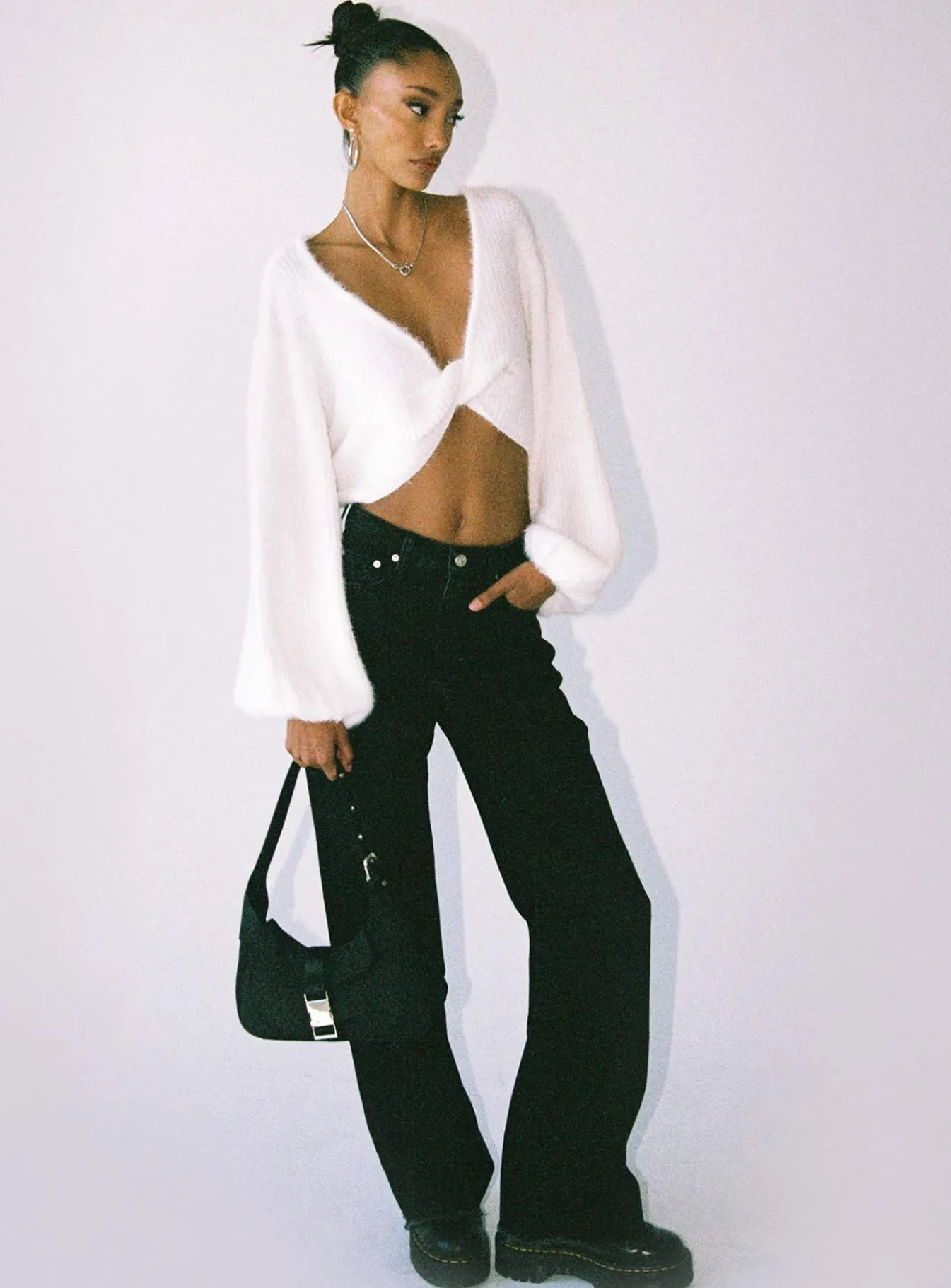Princess Polly The Henrik Cropped Sweater White Cheap