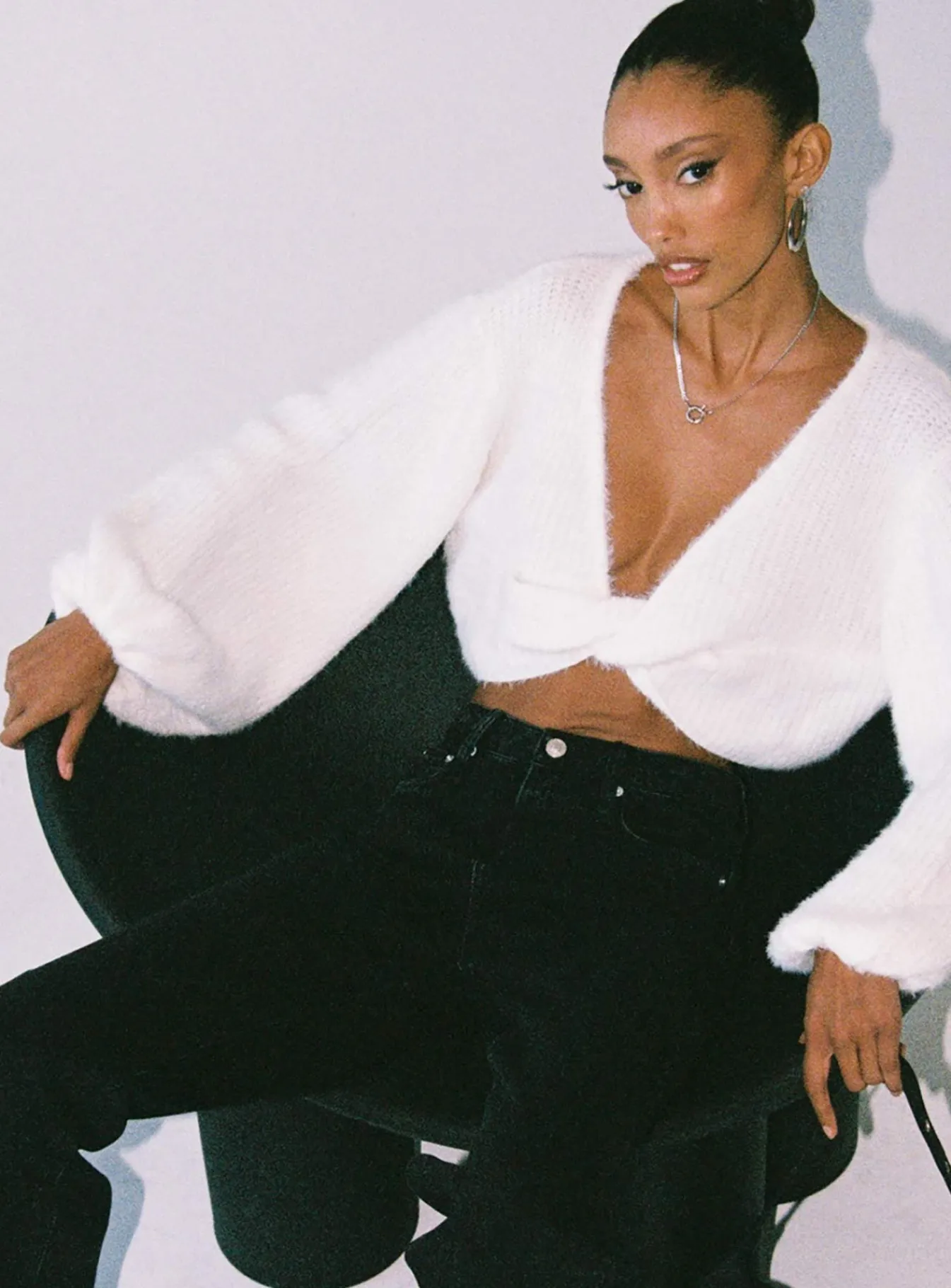 Princess Polly The Henrik Cropped Sweater White Cheap
