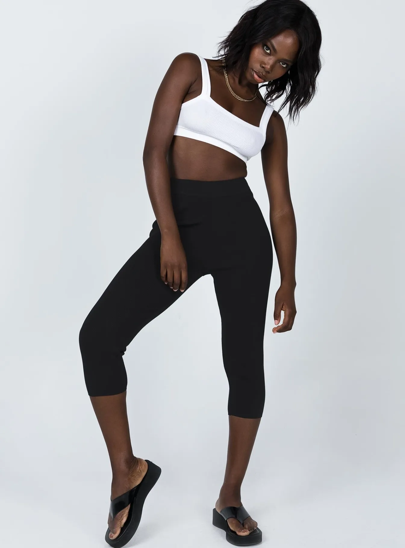 Princess Polly The Highway Capris Black Cheap