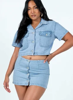 Princess Polly The Justin Mini Skirt  Denim Clearance