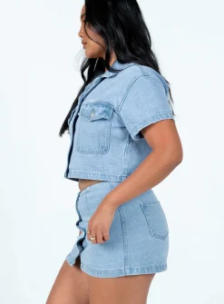 Princess Polly The Justin Mini Skirt  Denim Clearance
