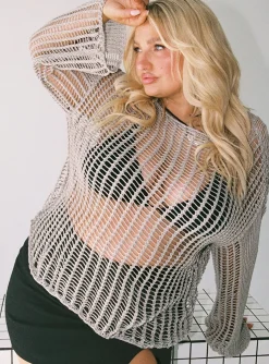 Princess Polly The Kennedy Sweatercurve   Beige Cheap