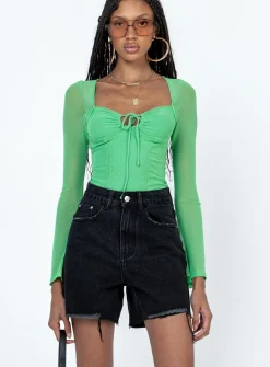 Princess Polly The Lara Denim Shorts  Black Cheap