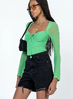 Princess Polly The Lara Denim Shorts  Black Cheap