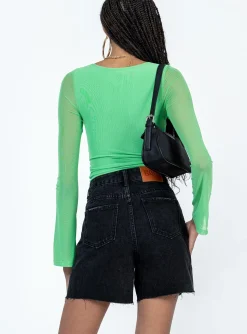 Princess Polly The Lara Denim Shorts  Black Cheap