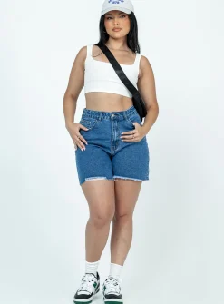 Princess Polly The Larashorts Dark Wash  Denim Discount