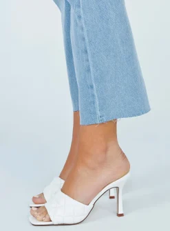 Princess Polly The Leigh Heels  White Sale