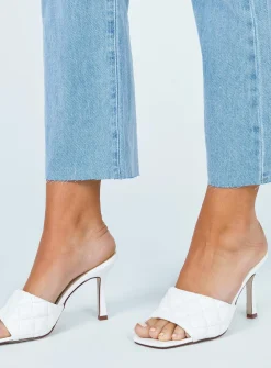 Princess Polly The Leigh Heels  White Sale