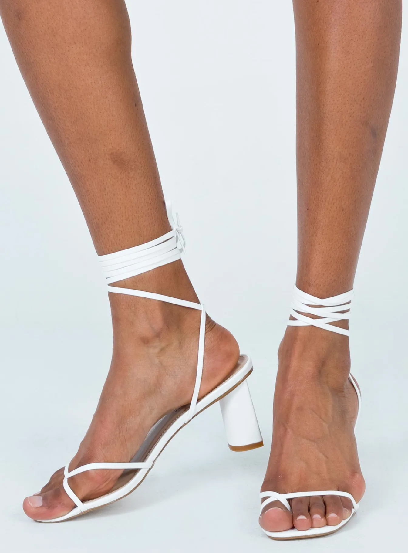 Princess Polly The Lena Heels White Hot