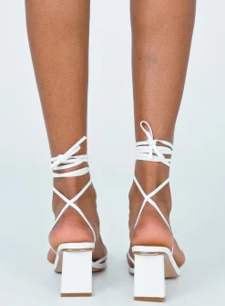 Princess Polly The Lena Heels White Hot