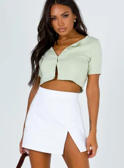 Princess Polly The Lola Mini Skirt  White Discount
