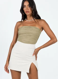 Princess Polly The Lola Mini Skirt  Oatmeal Cheap