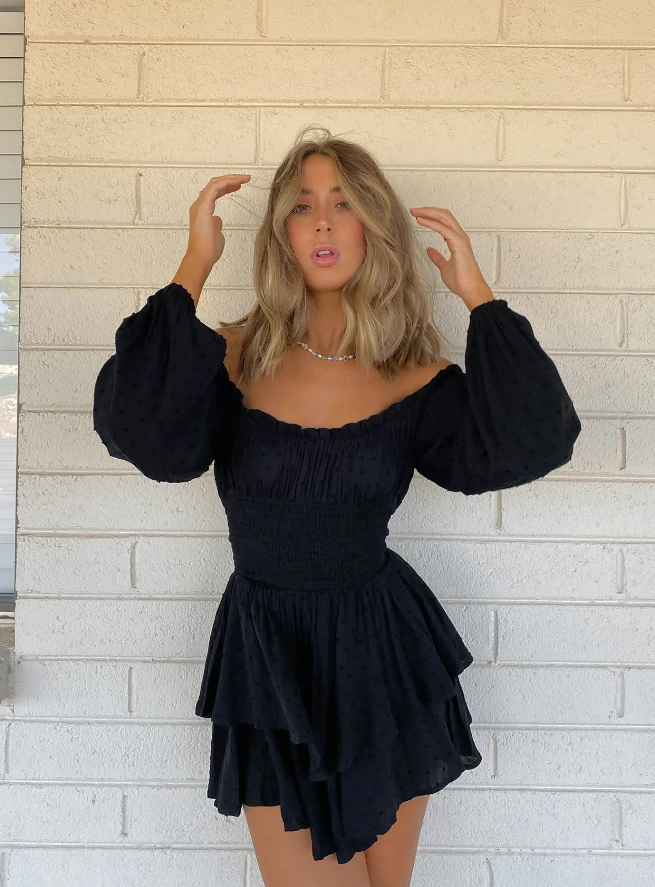 Princess Polly The Love Galore Long Sleeve Romper Black Shop
