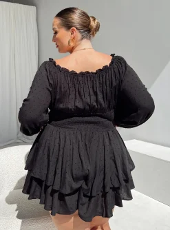 Princess Polly The Love Galore Long Sleeve Rompercurve Black Fashion