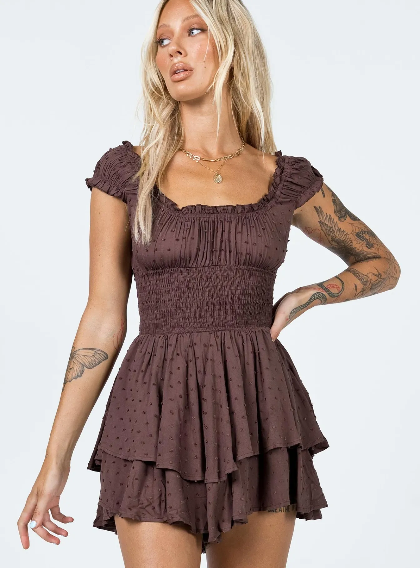 Princess Polly The Love Galore Romper Brown New