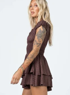Princess Polly The Love Galore Romper Brown New