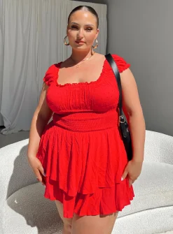Princess Polly The Love Galore Rompercurve Red Hot