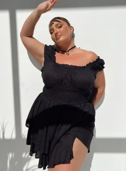 Princess Polly The Love Galore Rompercurve   Black Discount