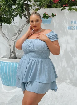 Princess Polly The Love Galore Rompercurve   Blue Best Sale