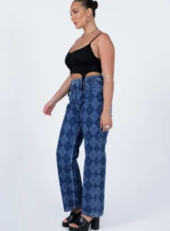 Princess Polly The Ragged Priest Detention Mid/Light Blue Jeans  Denim Flash Sale
