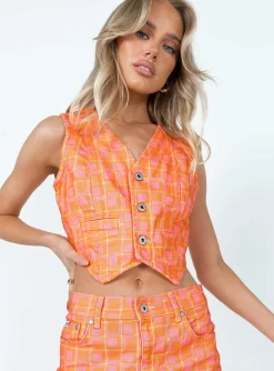 Princess Polly The Ragged Priest Dummy Waistcoat  Orange Sale