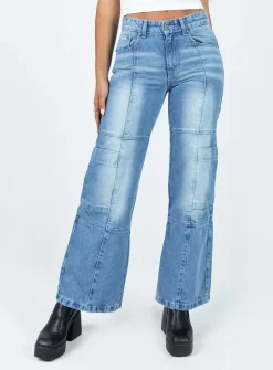 Princess Polly The Ragged Priest Low Rise Dad Jean  Light Blue Cheap