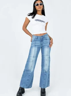 Princess Polly The Ragged Priest Low Rise Dad Jean  Light Blue Cheap
