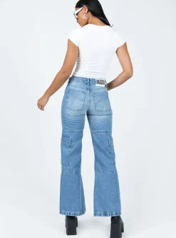 Princess Polly The Ragged Priest Low Rise Dad Jean  Light Blue Cheap